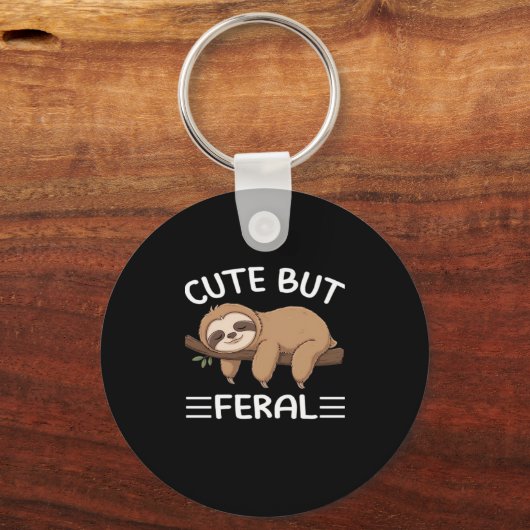 かわいいおもしろいが熱烈な動物愛好家男のための怠け者 キーホルダー (正面)