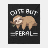 かわいいおもしろいが熱烈な動物愛好家男のための怠け者 フリースブランケット (正面)