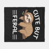 かわいいおもしろいが熱烈な動物愛好家男のための怠け者 フリースブランケット (正面(横))