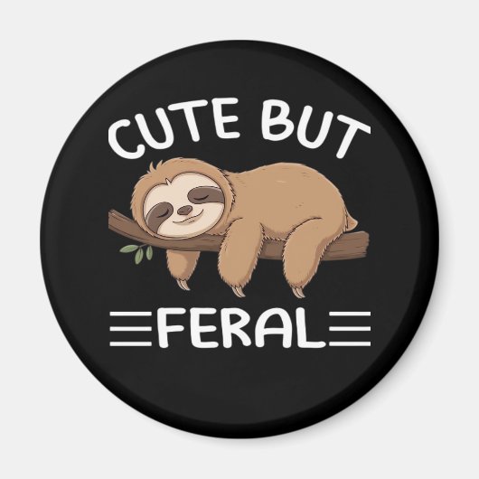 かわいいおもしろいが熱烈な動物愛好家男のための怠け者 マグネット (正面)