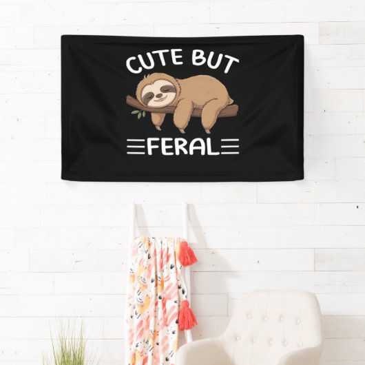 かわいいおもしろいが熱烈な動物愛好家男のための怠け者 横断幕 (インサイチュ)