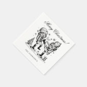 かわいいおもしろいくるみ割りパーソナライズされたクリスマス スタンダードカクテルナプキン (角)