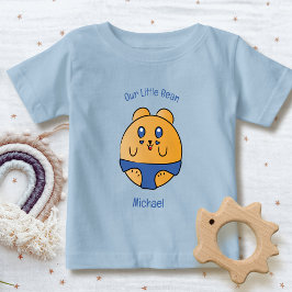 かわいいおもしろいことわざマンガ動物おもしろいブルーモダン ベビーTシャツ