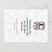 かわいいおもしろいたった今結婚しました車 インビテーションポストカード (裏面)