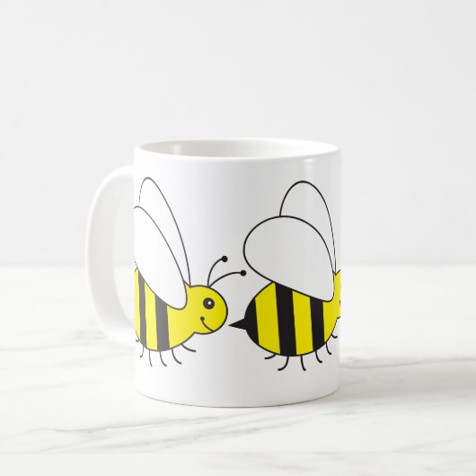 かわいいおもしろいで小さい蜂蜜の蜂 コーヒーマグカップ (正面左)
