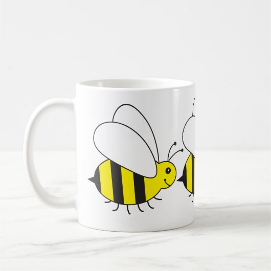 かわいいおもしろいで小さい蜂蜜の蜂 コーヒーマグカップ (左)