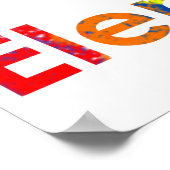 かわいいおもしろいとカラフル抽象芸術レインボーゾウ ポスター (角)