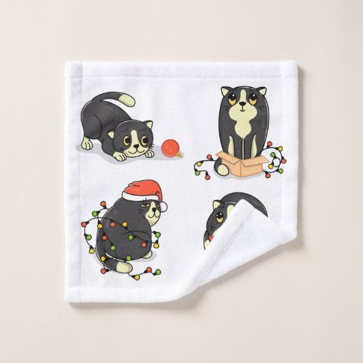 かわいいおもしろいとクリスマス バスタオルセット (ウォッシュタオル)