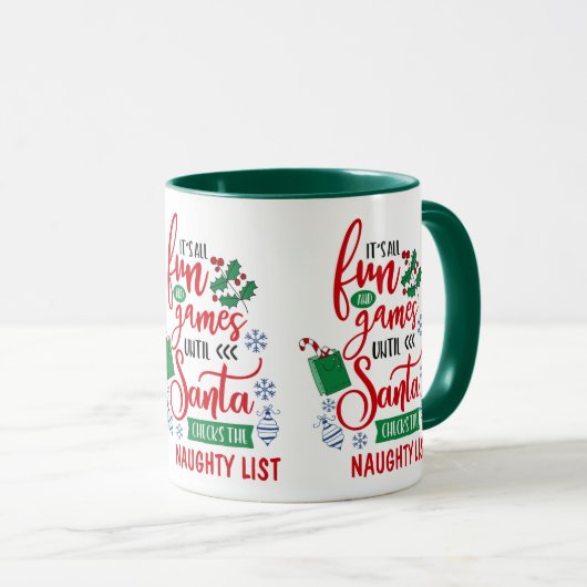 かわいいおもしろいとゲームがいけなクリスマスをリスト マグカップ (正面右)