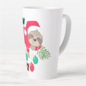 かわいいおもしろいとサンタのスロススローホーホー カフェラテマグ (右アングル)