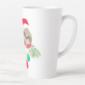 かわいいおもしろいとサンタのスロススローホーホー カフェラテマグ (右)