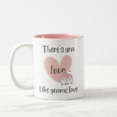 かわいいおもしろいとピンクグノラブ文字引用文ハート ツートーンマグカップ (左)