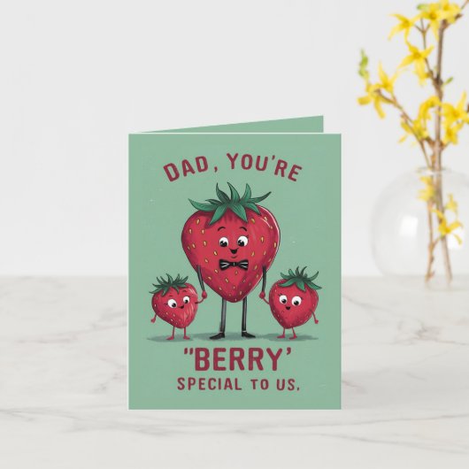 かわいいおもしろいとベリーの特別のお父さんの日 カード (黄色い花)