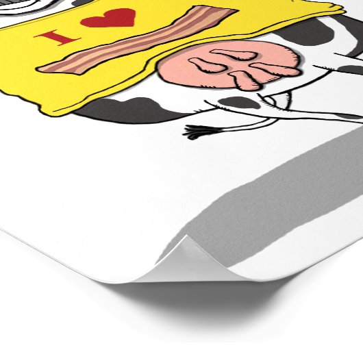 かわいいおもしろいと牛と豚の友達 ポスター (角)