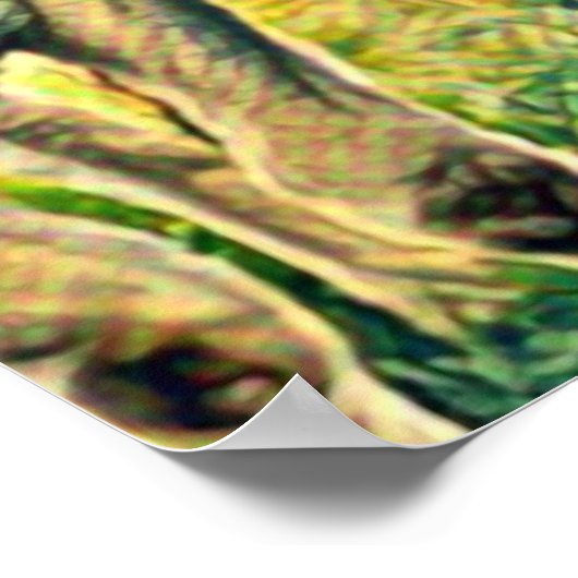 かわいいおもしろいと牛、抽象芸術 ポスター (角)