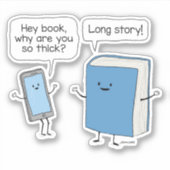 かわいいおもしろいと電話と分厚い本|過去記事 シール (正面)