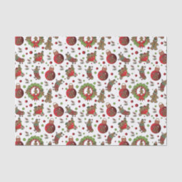 かわいいおもしろいのクリスマスジンジャーブレッドマン 薄葉紙