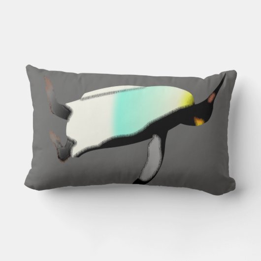 かわいいおもしろいのコウテイペンギンの男の子の部屋 ランバークッション (裏面)