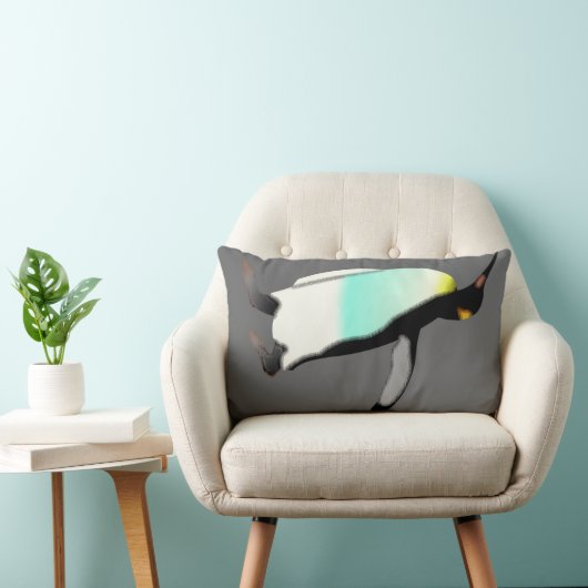 かわいいおもしろいのコウテイペンギンの男の子の部屋 ランバークッション (椅子)