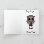 かわいいおもしろいのゴシック様式妖精のハッピーバースデー1 カード (内部)