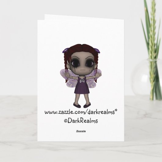 かわいいおもしろいのゴシック様式妖精のハッピーバースデー2 カード (裏面)