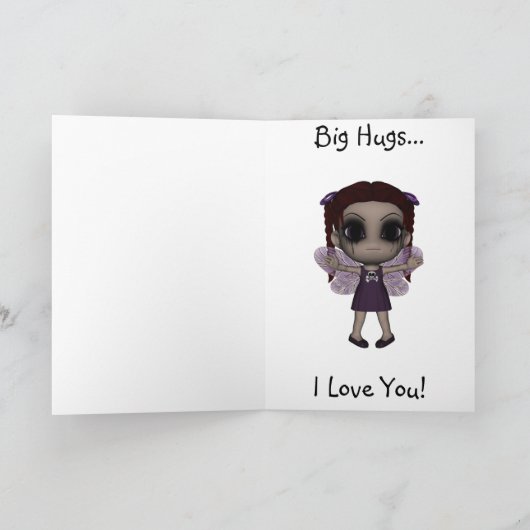 かわいいおもしろいのゴシック様式妖精のハッピーバースデー2 カード (内部)