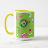 かわいいおもしろいのトリックまたはトリート！甘い死とキャンディ！ マグカップ (左)