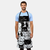 かわいいおもしろいの可愛い猫柄 エプロン (着用した状態)