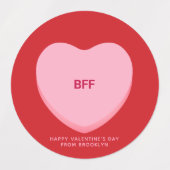 かわいいおもしろいの盛り合わせ友情ハート ラベル (デザイン1)