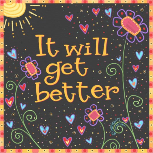 かわいいおもしろいの花をインスピレーション シール (正面)