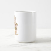 かわいいおもしろいの茶色の猿は微笑み、ヨガをする コーヒーマグカップ (中央)