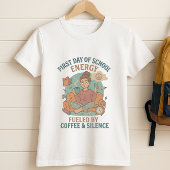 かわいいおもしろいの親;学校のエネルギーの初日 Tシャツ