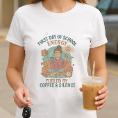 かわいいおもしろいの親;学校のエネルギーの初日 Tシャツ