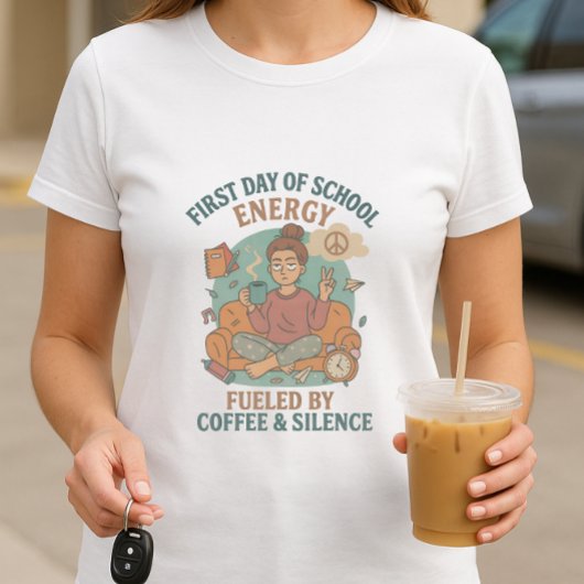 かわいいおもしろいの親;学校のエネルギーの初日 Tシャツ