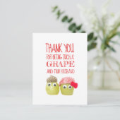 かわいいおもしろいぶどう夫バレンタインデーはがき ポストカード (スタンド正面)