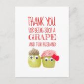 かわいいおもしろいぶどう夫バレンタインデーはがき ポストカード (正面)