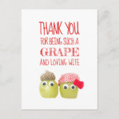 かわいいおもしろいぶどう妻バレンタインデーはがき ポストカード (正面)