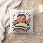 かわいいおもしろいもの私はダイエットに乗っているが、ケーキを食べなければならない クッション (ブランケット)