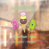 かわいいおもしろいアイスクリームポップシクル漫画トリオ ウィンドウサイン (シート2)