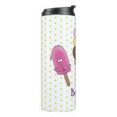 かわいいおもしろいアイスクリームポップシクル漫画トリオ タンブラー (回転左)