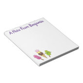 かわいいおもしろいアイスクリームポップシクル漫画トリオ ノートパッド (アングル)