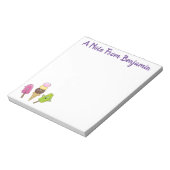 かわいいおもしろいアイスクリームポップシクル漫画トリオ ノートパッド (回転)