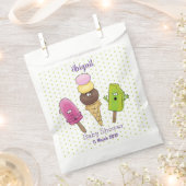 かわいいおもしろいアイスクリームポップシクル漫画トリオ フェイバーバッグ (クリップ留めされた状態)