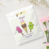 かわいいおもしろいアイスクリームポップシクル漫画トリオ フェイバーバッグ (封をした状態)