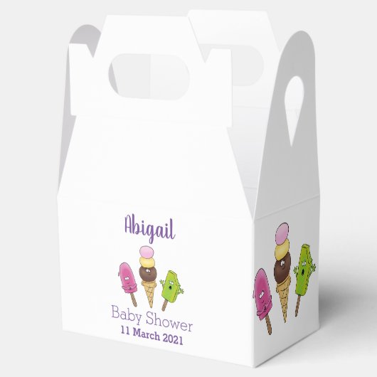 かわいいおもしろいアイスクリームポップシクル漫画トリオ フェイバーボックス (オープン)