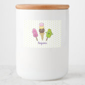 かわいいおもしろいアイスクリームポップシクル漫画トリオ フードラベル (正面)