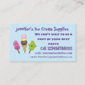 かわいいおもしろいアイスクリームポップシクル漫画トリオ 名刺 (正面)