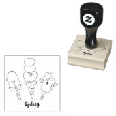 かわいいおもしろいアイスクリームポップスの漫画 ラバースタンプ (押印)