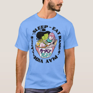 かわいいおもしろいアニメ日本ラーメンゲーマーガールおたくモト Tシャツ