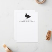 かわいいおもしろいアヒルエレガントレトロ個人文房具 ノートカード (正面/裏面インサイチュ)